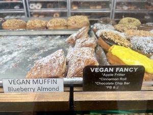 Vegan muffin & fancy donuts  at The Donuttery in Huntington Beach