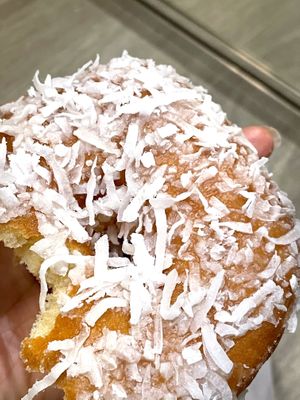 Vegan raised coconut donut at The Donuttery in Huntington Beach