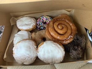 Raspberry filled w/ frosting is like a fancy toaster strudel  at The Donuttery in Huntington Beach