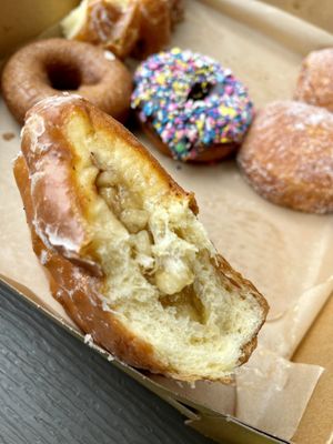 Inside the Apple bear claw  at The Donuttery in Huntington Beach