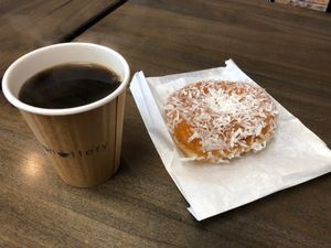 Vegan coconut donut  at The Donuttery in Huntington Beach