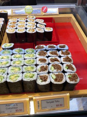 Some of their vegan options  at Sushi Hub - Melbourne Central 2 in Melbourne