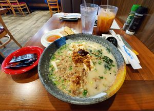 Creamy Vegan Tofu Ramen and Vegan Spring Rolls at Yume Ramen Bar in Peachtree City in Peachtree City