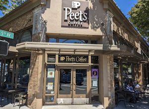 Entrance is on the corner at Peet's Coffee in Portland
