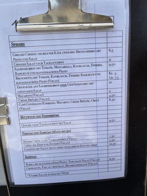 Menu July 2024  at Café Pfusch in Leipzig