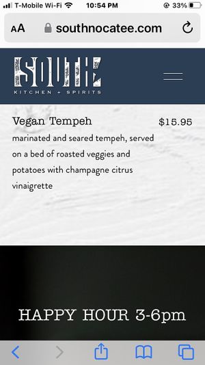 Menu  at South Kitchen + Spirits in Ponte Vedra