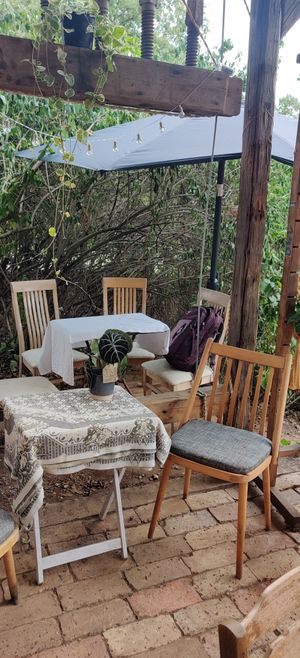 Seating options at Constans Random Cafe in Balatonalmadi