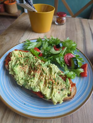 Vegan avocado toast at Izzy's Coffee and Brunch in Sofia