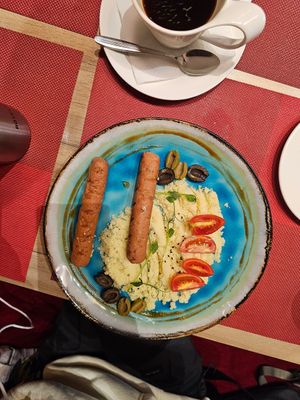 Ecoff Sausages with Couscous at Green Food in Bishkek