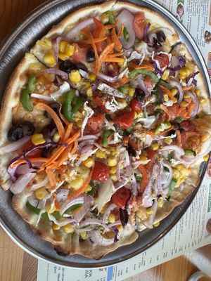 Vegan pizzaa  at Salvatore in Rhodes
