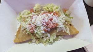 Another vegan chorizo dish, an empanada - again, has queso fresco but it really all fell off.  The dough was the freshest I've ever tasted! at Mary's Botanitas in Woodstock