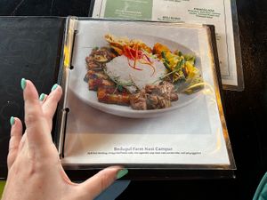 Vegetarian/vegan menu in english with pictures   at Nudi Beach Bar & Restaurant in Benoa