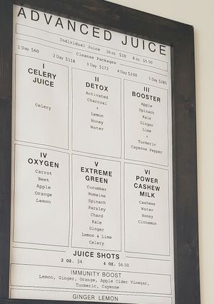 Advance menu at Ivie Juice Bar Draper in Draper