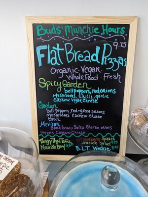 Flatbread pizza menu at Buds' Elixirs - Maybe closed in Washington