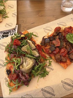 Vegan pizza slice at PinsinoGiusto - San Teodoro in San Teodoro