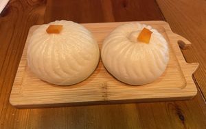 Steamed veggie buns  at Cloud Pine Tea + Culture in Milwaukie