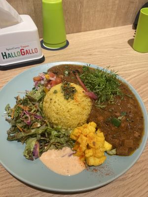 Vegan curry! (Without yogurt raita removed whoops)  at Hallo Gallo in Osaka