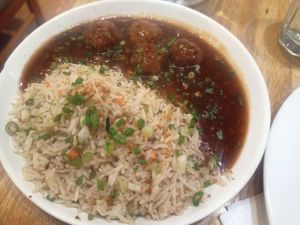 Manchurian with fried rice at Bombay Talkies in Kuala Lumpur