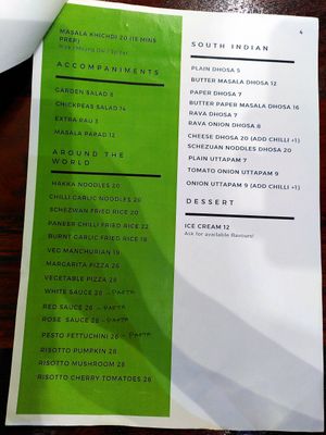 Vegan menu page 4/4 at Bombay Talkies in Kuala Lumpur