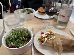 Lovely mixed salad and kebabb  at Bloomy Rive Gauche in Toulouse