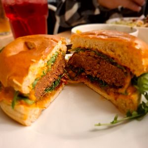 Inside Burger cheezy bacon 👀 at Bloomy Rive Gauche in Toulouse