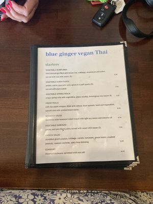 vegan menu (5 pages long!)  at Hot Basil Thai Eatery in West Hartford