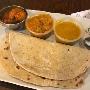 chapati set + veg (+mock meat curry)  at Ananda Bhavan - Changi Expo in East Singapore