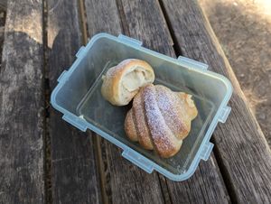 custard-filled cornetti: scrumptious, light, not too sweet. at The Compassionate Crumb in Mountain View