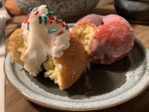 Seasonal vegan donuts   at Just Fine Donuts in Alexandria