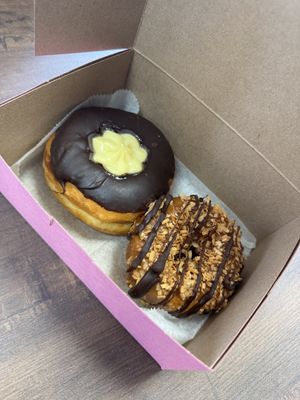 Boston cream and coconut donuts  at Just Fine Donuts in Alexandria