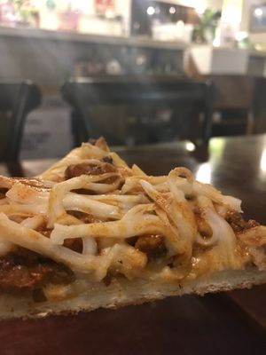 Side view of a Double Joy slice  at Vegan Taipei in Taipei