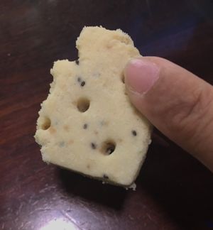 Salty butter cookie - melts in your mouth and has grains of sea salt  at Vegan Taipei in Taipei