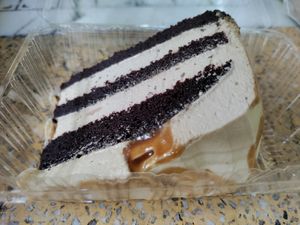 Chocolate cake with butterscotch cream at Vegan Taipei in Taipei