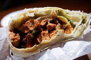 vegan bacon & cheese pizza at Vegan Taipei in Taipei