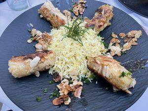 Baked bananas with curry rice  at Fränkischer Hof Hotel und Restaurant in Lichtenfels