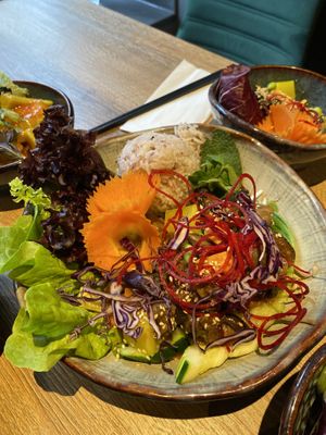 Main of mushrooms and soy dumplings (meaty feel)  at To1980 Vegan - Pempelfort in Dusseldorf