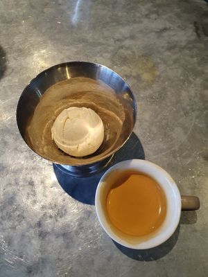 Vegan Affogato: Espresso served with vegan vanilla ice cream at The Botanist in Alderley Edge