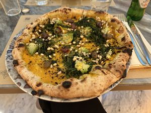 Pumpkin pizza  at Ginger - Corte Laica in Rome
