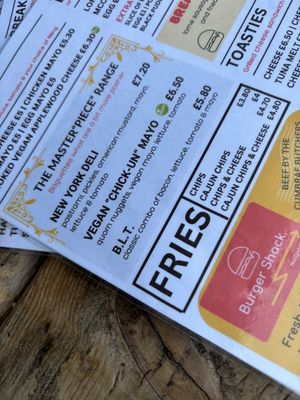 Vegan sandwich on menu  at Fintry Bay Patio & Restaurant in Millport