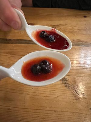 Final bite - huckleberry and red currant at Mana  in Leavenworth