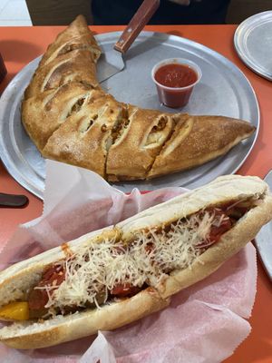 Stromboli and vegan meatball sub  at Zetina's in Halifax