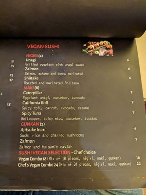 Lots of vegan sushi options! at Haibu in Sao Miguel