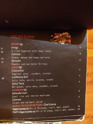 Vegan menu 💚  plus there were other vegan dishes too at Haibu in Sao Miguel