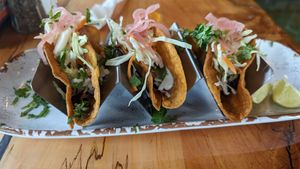 Crispy Tacos....were ultra Crispy which I love and flavorful! at The Mustard Seed in Cerritos