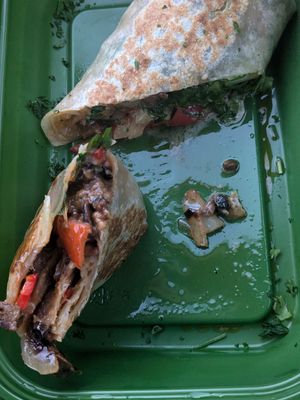 Another angle of the Philly wrap that was loaded with veggies at The Mustard Seed in Cerritos