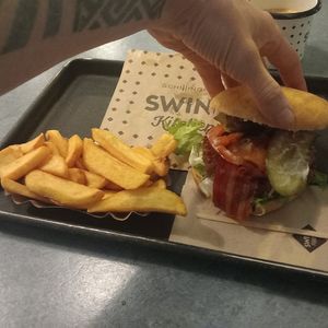 "Bacon"burger. at Swing Kitchen - Invalidenstraße  in Vienna