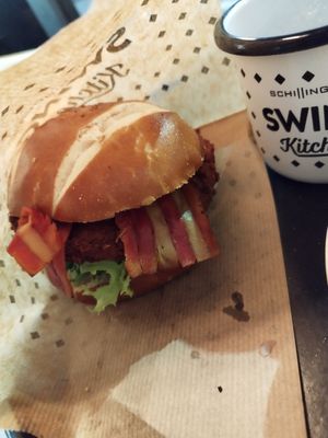 Bavarian burger at Swing Kitchen - Invalidenstraße  in Vienna