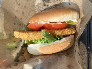 Chicken burger  at Swing Kitchen - Invalidenstraße  in Vienna