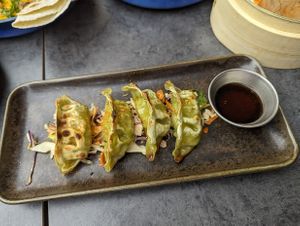 Vegan gyoza at Manahatta Sheffield in Sheffield