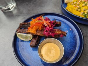 Enoki mushrooms at Manahatta Sheffield in Sheffield